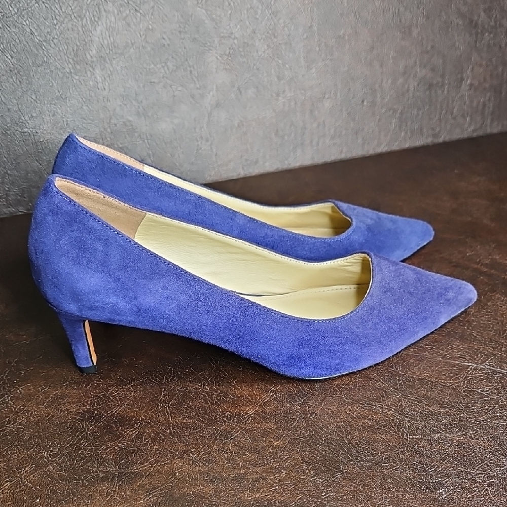 Prada Blue Suede Kitten Heels - Picture 3 of 12